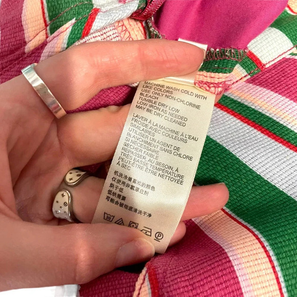 Free People La Paz Stripe Cotton Blend Ankle Pants Berry Combo Size 0 - Picture 9 of 11